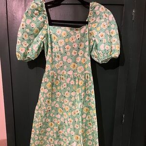 Reclaimed Vintage Green floral dress